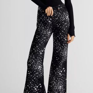 Wrangler High Rise Flare Jeans - Star Print